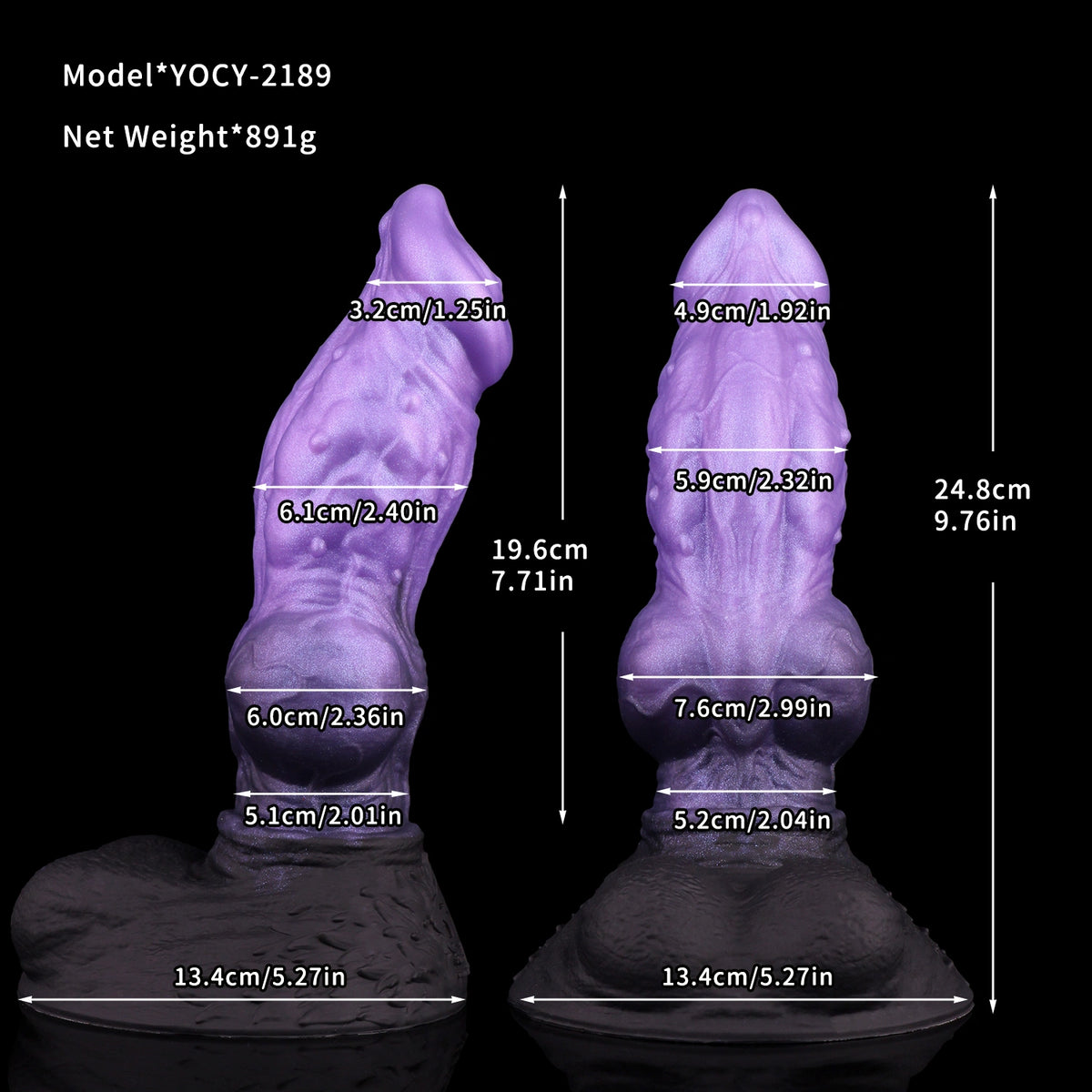 Knot Dildo Noxveer Dual Layer Double Knot 7.6cm – surface texture detail