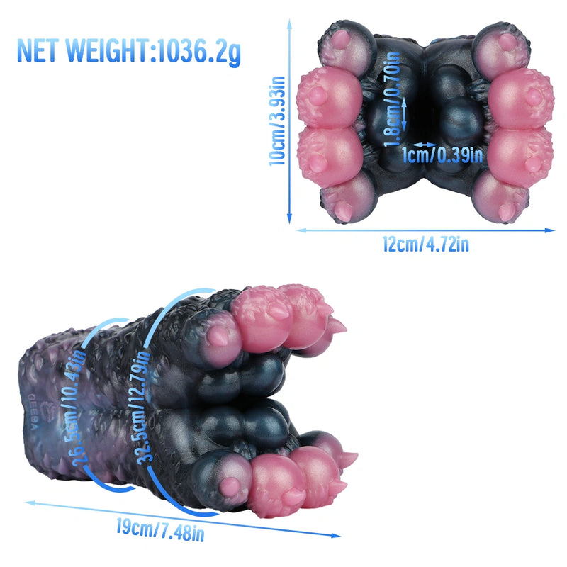 Canine Paw Masturbator Nyxvour Midnight Black – size scale reference