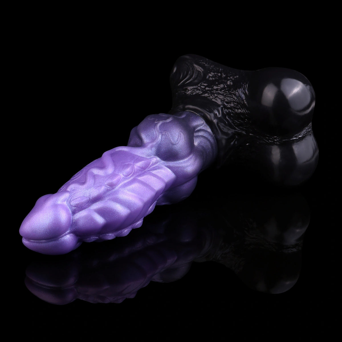 Knot Dildo Omnvoor Dual Layer Violet 8.5cm Record – bottom view