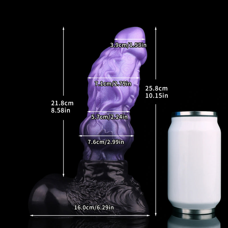 Knot Dildo Omnvoor Dual Layer Violet 8.5cm Record – surface texture detail