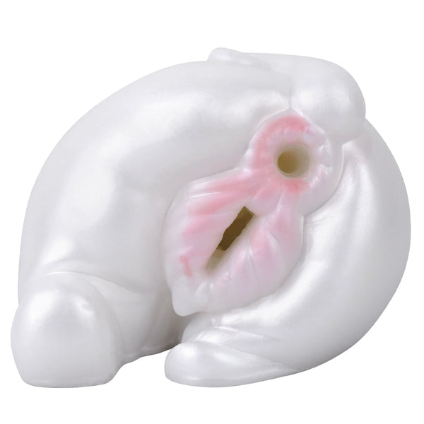 Butt Masturbator Opalyx Dual Channel Pearl White — alternate view