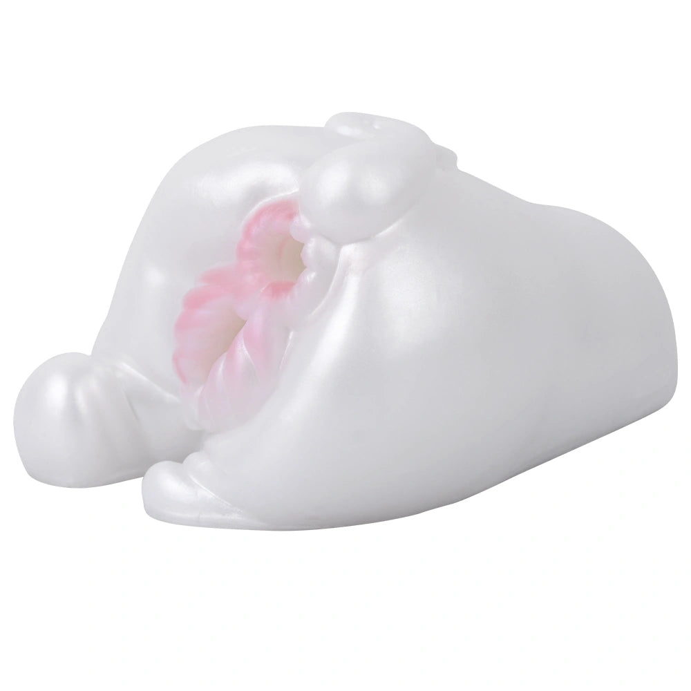 Butt Masturbator Opalyx Dual Channel Pearl White – front view