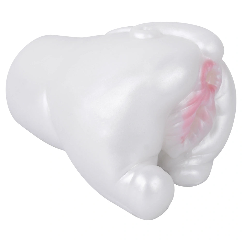 Butt Masturbator Opalyx Dual Channel Pearl White – main product shot