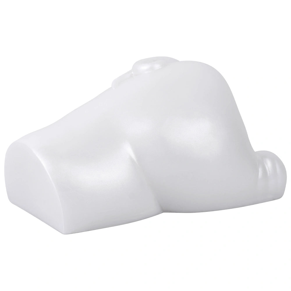 Butt Masturbator Opalyx Dual Channel Pearl White – lateral side view