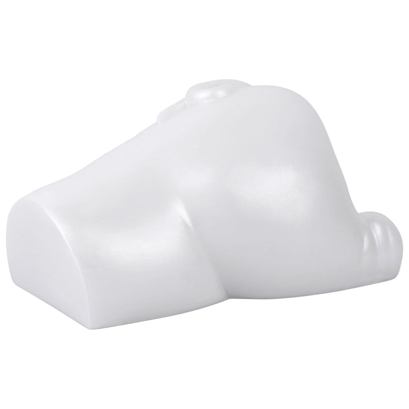Butt Masturbator Opalyx Dual Channel Pearl White – lateral side view