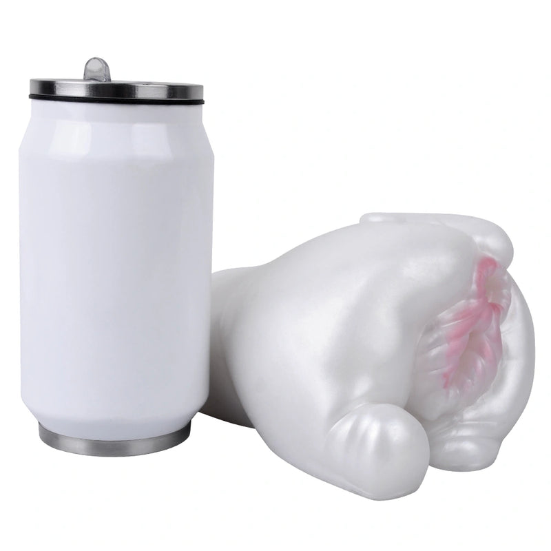 Butt Masturbator Opalyx Dual Channel Pearl White – silicone texture close-u