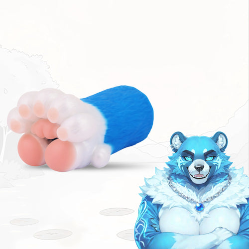 Bear Paw Masturbator Polarvex Electric Blue White – front view