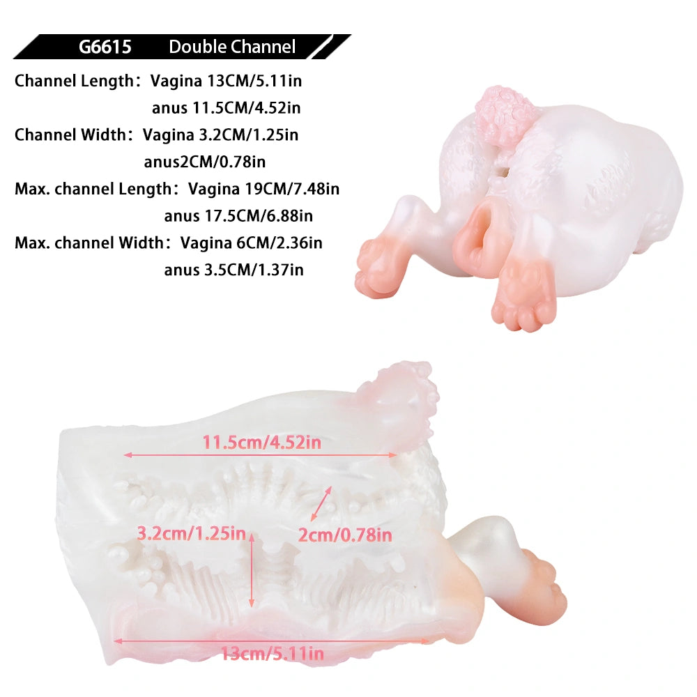 Blossom Pink Rabbit Dual-Channel Fantasy Buttocks Masturbator