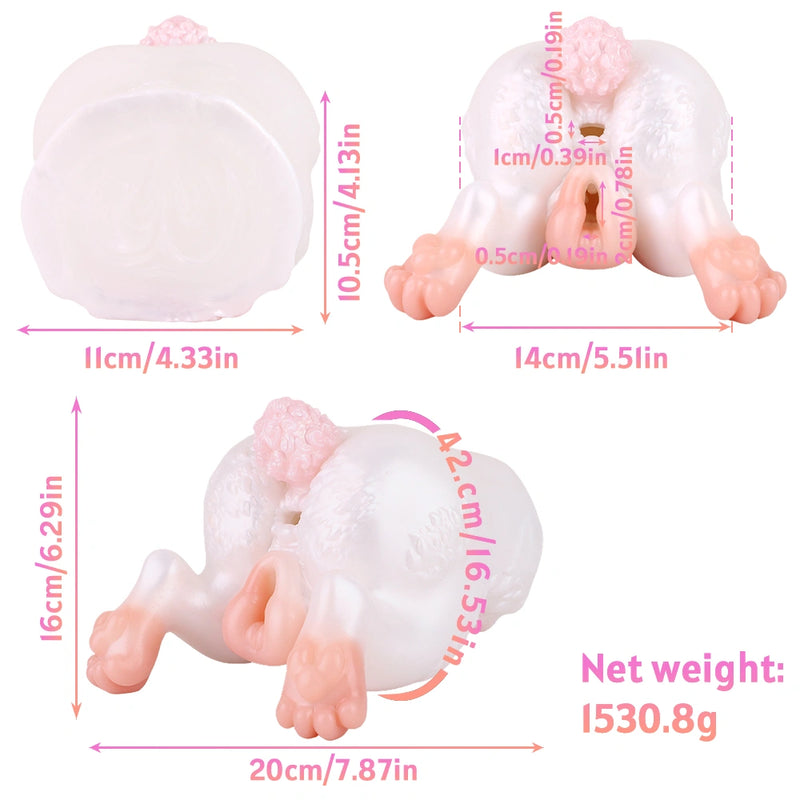 Blossom dual-channel fantasy masturbator – scale view