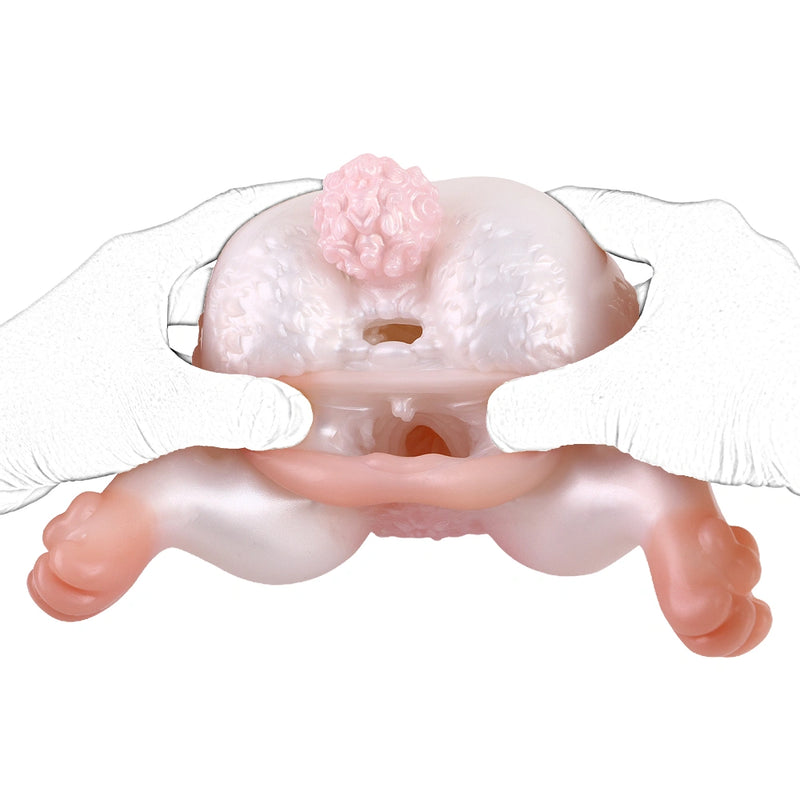 Blossom dual-channel masturbator – top angle view