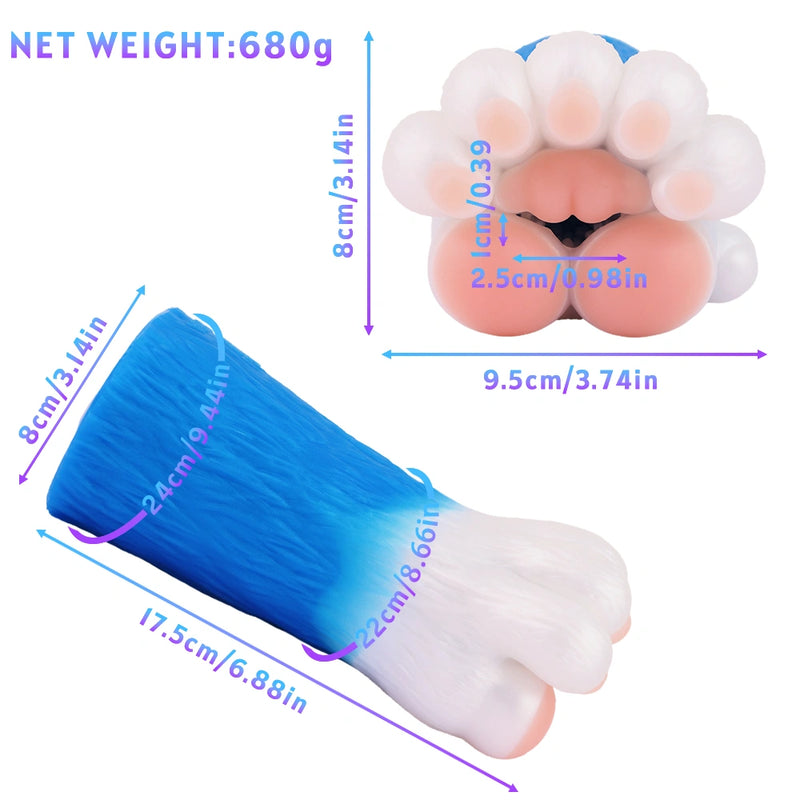 Bear Paw Masturbator Polarvex Electric Blue White – front view