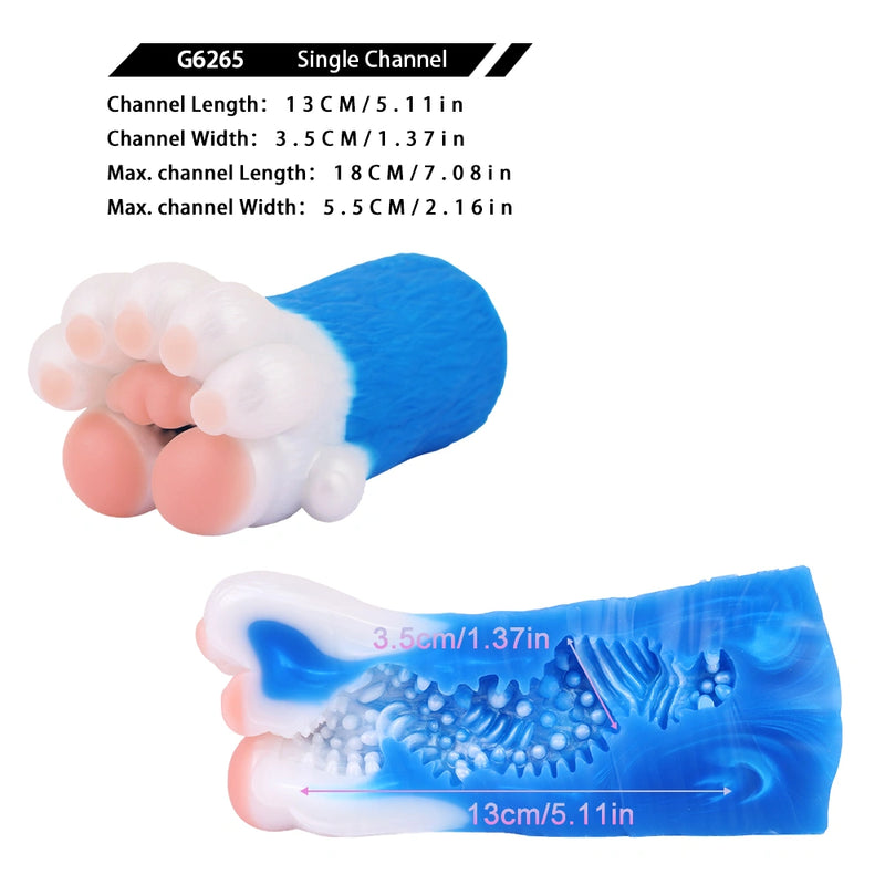 Bear Paw Masturbator Polarvex Electric Blue White Fur