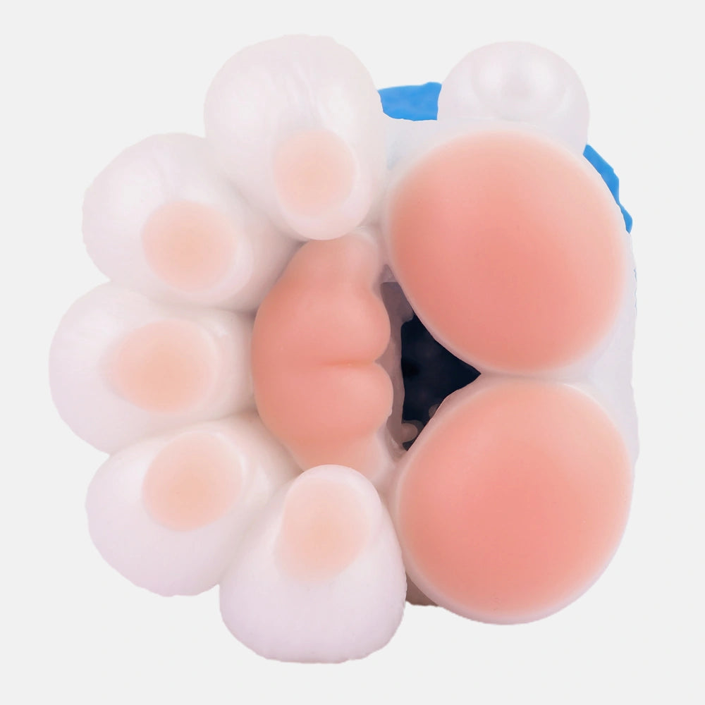 Bear Paw Masturbator Polarvex Electric Blue White – surface texture detail