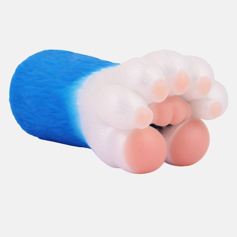 Bear Paw Masturbator Polarvex Electric Blue White – silicone texture close-