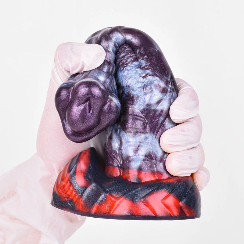 Dragon Dildo PYRSCALYR Void Ember Platinum – size scale reference