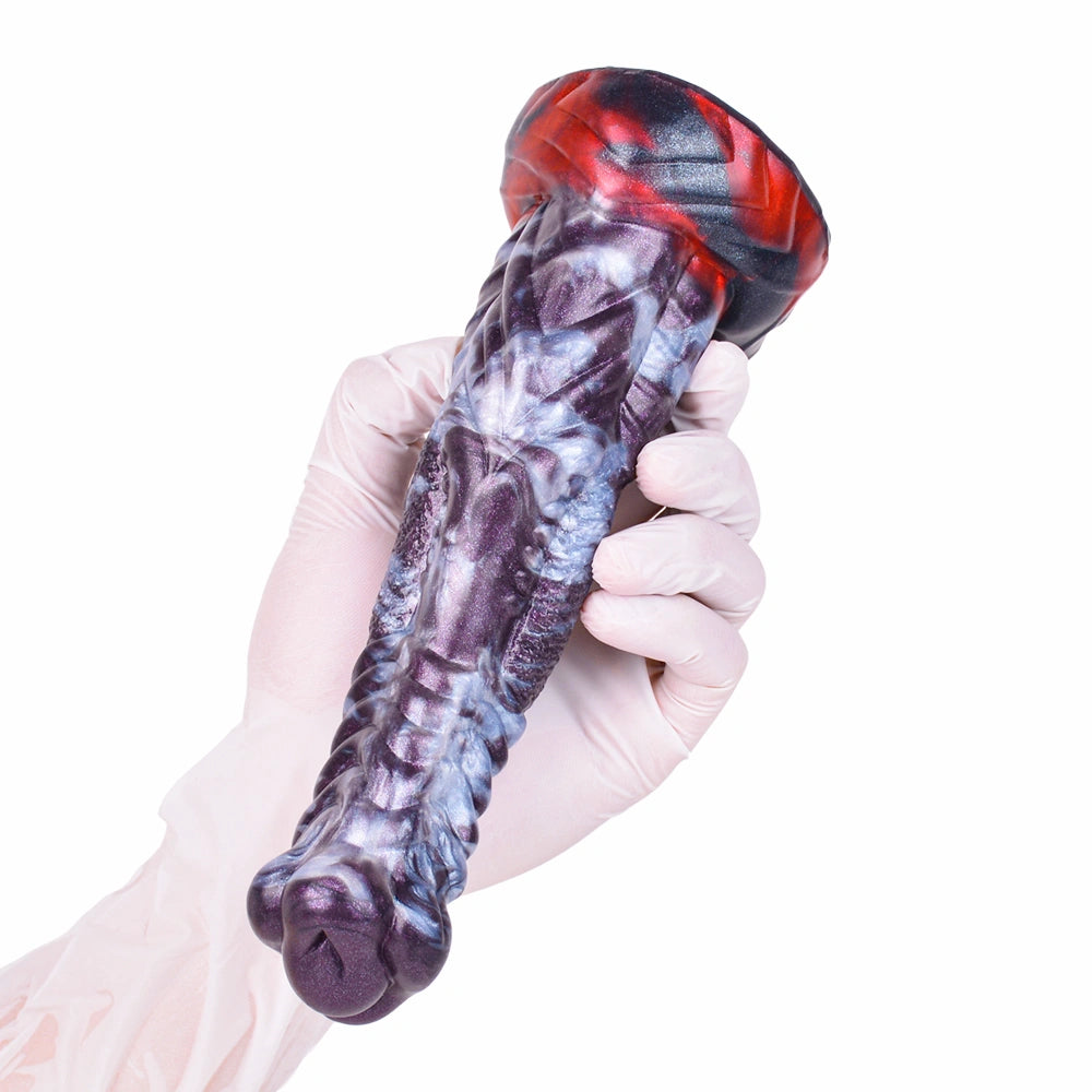 Dragon Dildo PYRSCALYR Void Ember Platinum – bottom view