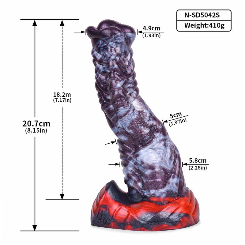 Dragon Dildo PYRSCALYR Void Ember Platinum – front view