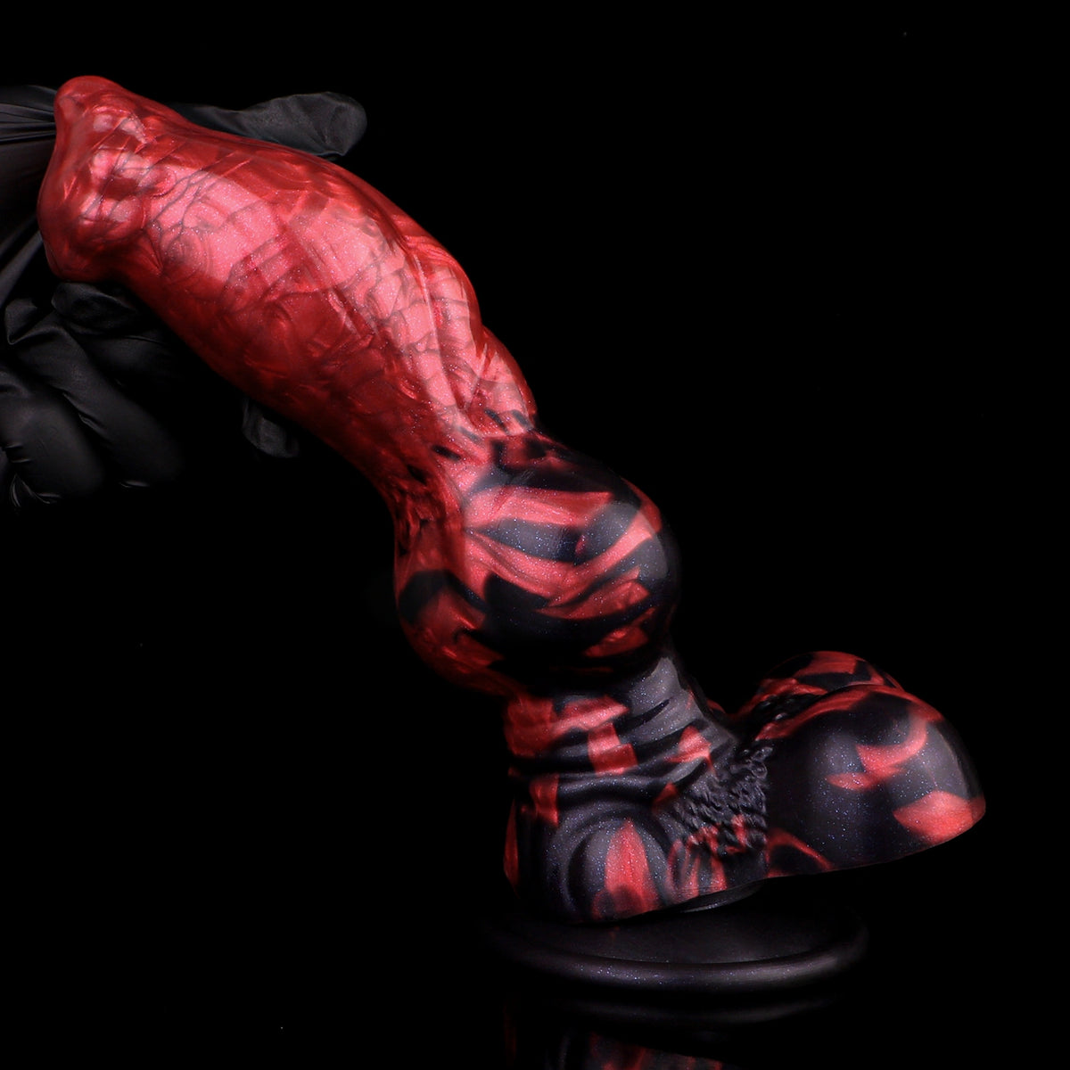 Knot Dildo Pyrvoor Large Red Flames 6.8cm Testicles