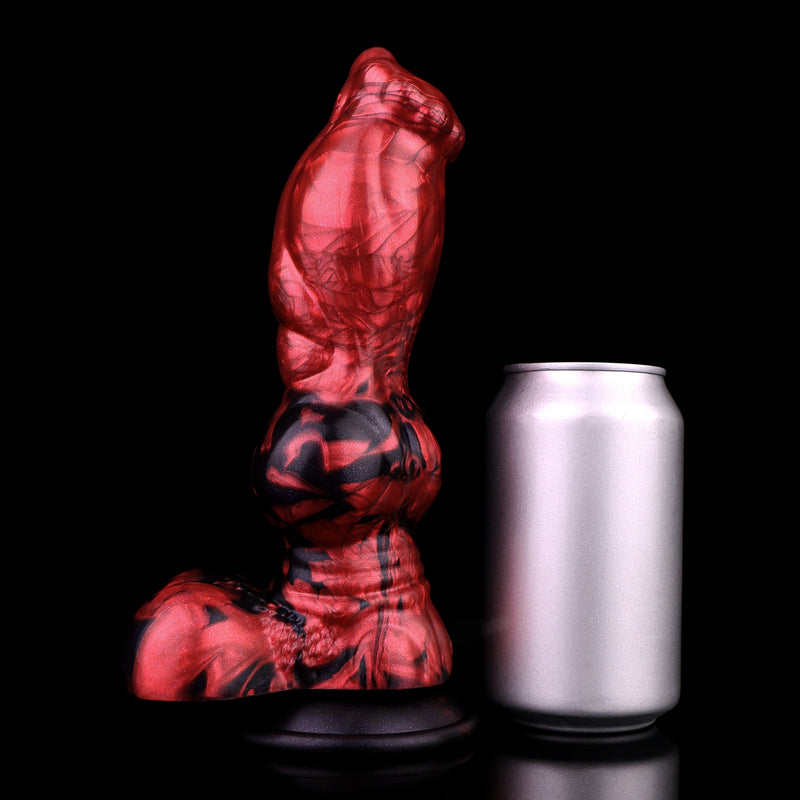 Knot Dildo Pyrvoor Large Red Flames 6.8cm Testicles