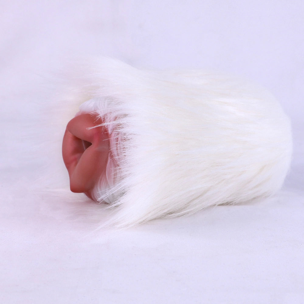 Furry Male Masturbator Rongplux White Long Fur – three-quarter angle