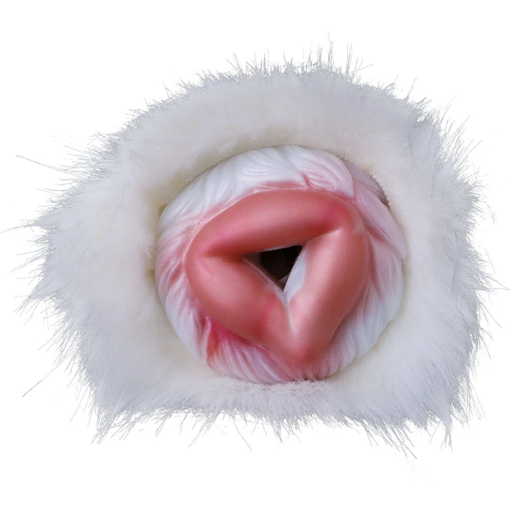 Furry Male Masturbator Rongplux White Long Fur – front view