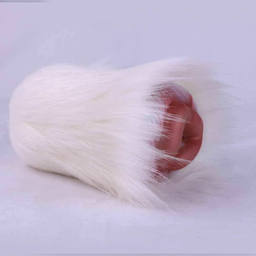 Furry Male Masturbator Rongplux White Long Fur – lateral side view