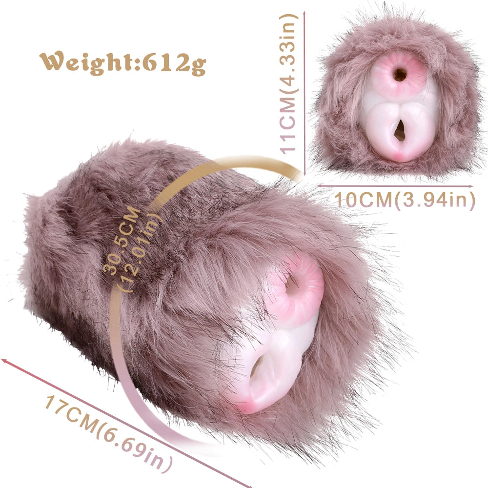 Furry Male Masturbator Roplux Rose Mauve Plush – bottom view