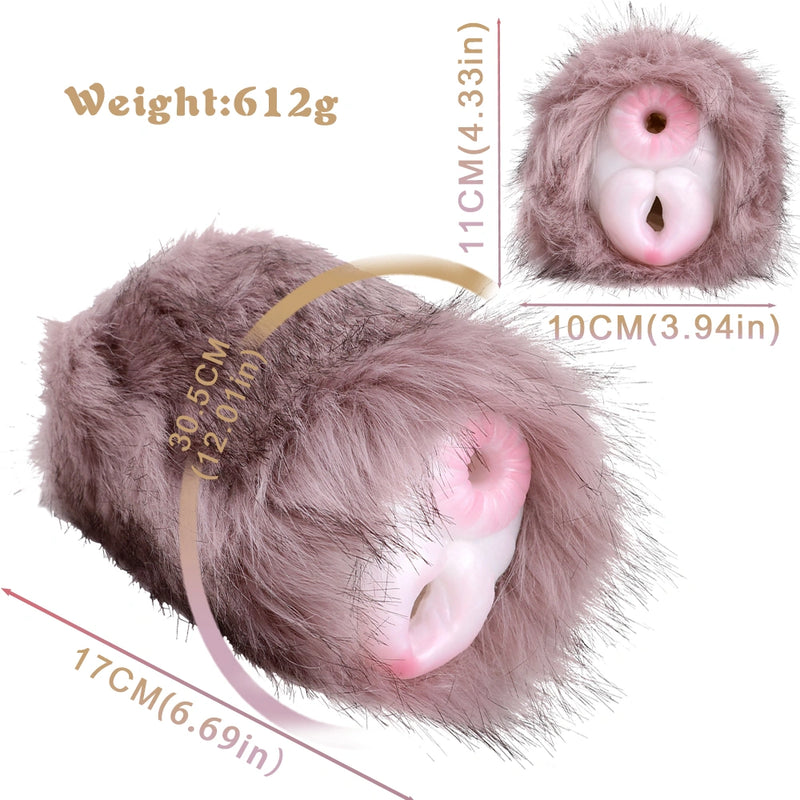 Furry Male Masturbator Roplux Rose Mauve Plush – bottom view