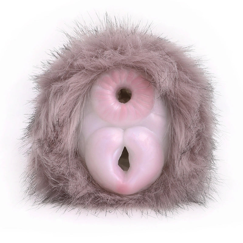 Furry Male Masturbator Roplux Rose Mauve Plush – lateral side view