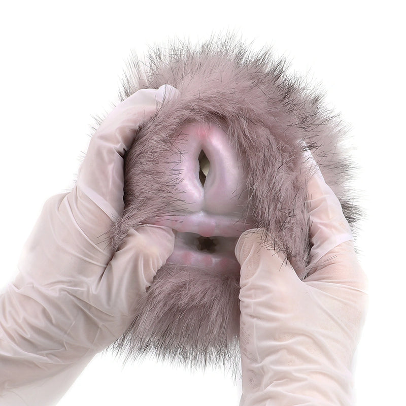 Furry Male Masturbator Roplux Rose Mauve Plush – silicone texture close-up