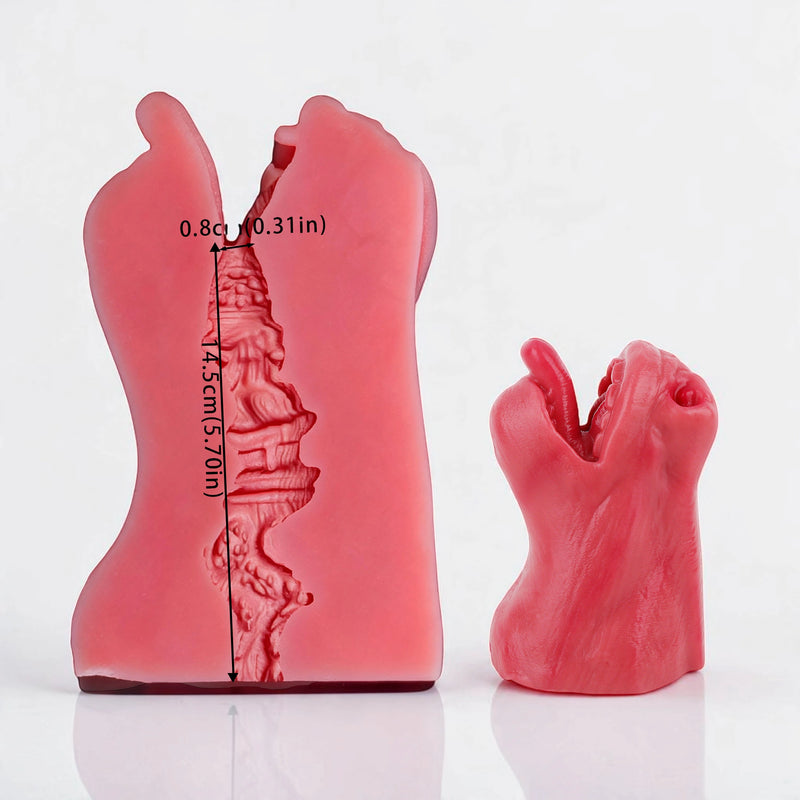 Scarla horse head masturbator, cutaway of the 14.5 cm textured channel