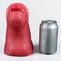 Scarla horse head masturbator, real size next to a soda can