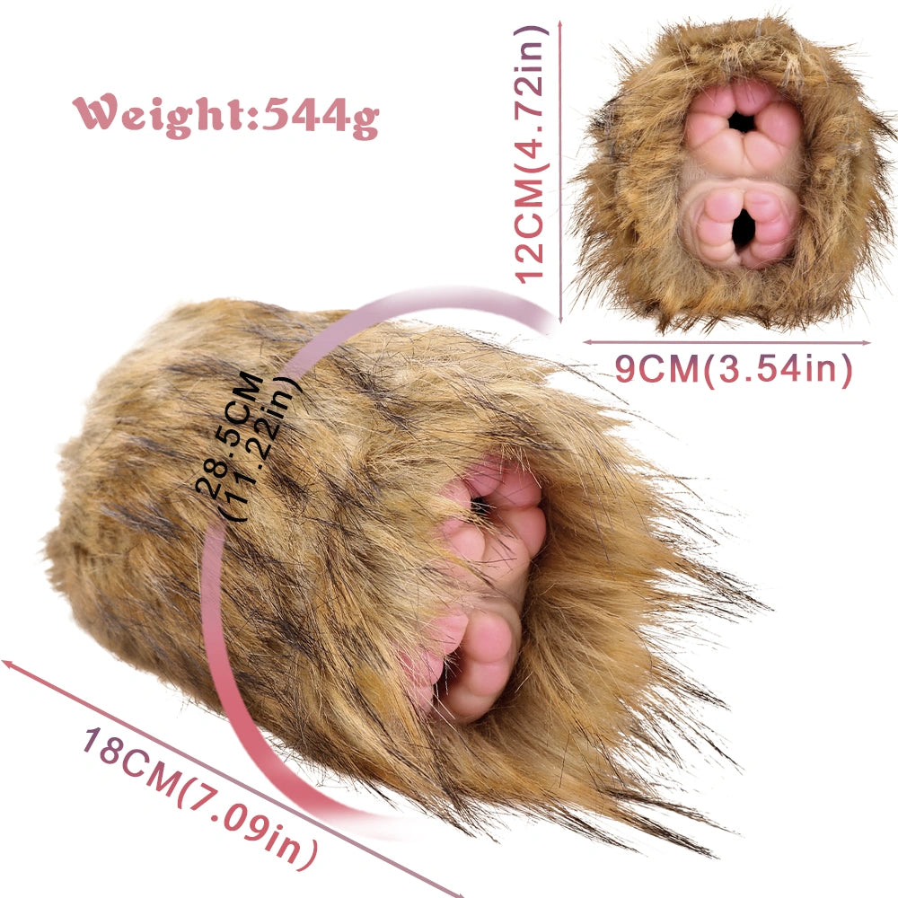 Furry Male Masturbator Simplux Amber Brown Plush – bottom view