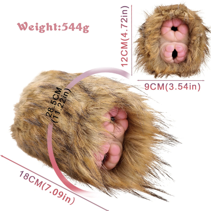 Furry Male Masturbator Simplux Amber Brown Plush – bottom view
