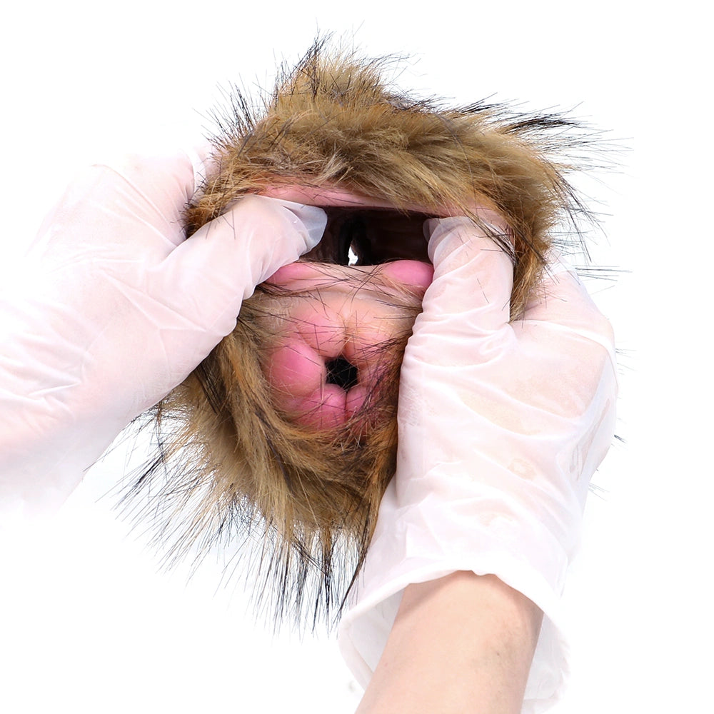 Furry Male Masturbator Simplux Amber Brown Plush – silicone texture close-u