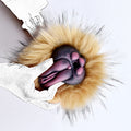 Furry Male Masturbator Slatplux Golden Amber Fur – side profile view