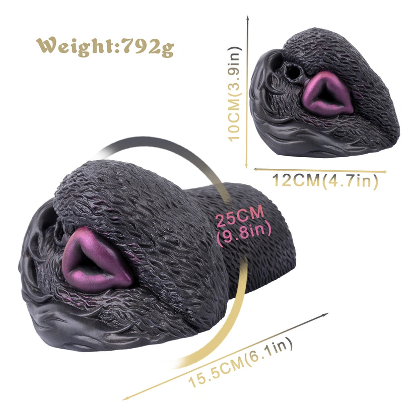 Butt Masturbator Sombrix Canine Black Fur Silicone