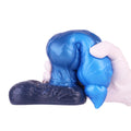 Knot Dildo Sylvex Dual Layer Blue Hex Scale 6.8cm – detail close-up