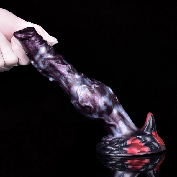 Knot Dildo Sylvoor Galactic Violet Blue Helical Tip Lateral Nodules Foliage Base Silicone — alternate view