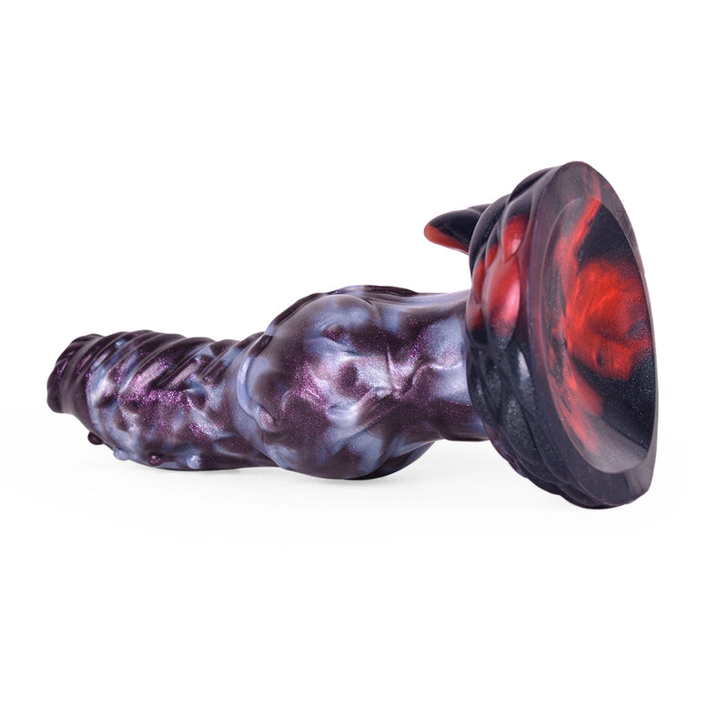 Knot Dildo Sylvoor Galactic Violet Blue Helical Tip Lateral Nodules Foliage Base Silicone