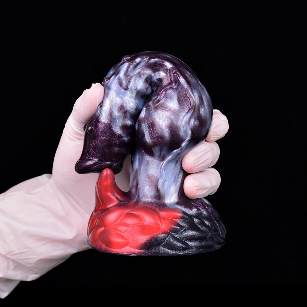 Knot Dildo Sylvoor Galactic Violet Blue Helical Tip Lateral Nodules Foliage Base Silicone