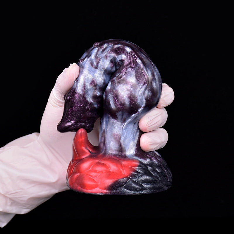 Knot Dildo Sylvoor Galactic Violet Blue Helical Tip Lateral Nodules Foliage Base Silicone