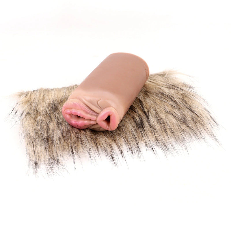 Furry Male Masturbator Tanplux Blond Fur Dual – front view
