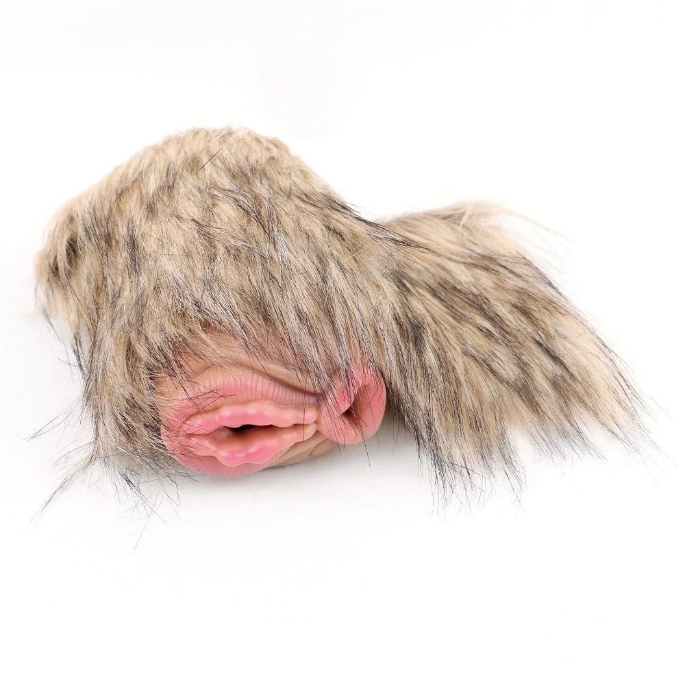 Furry Male Masturbator Tanplux Blond Fur Dual – lateral side view