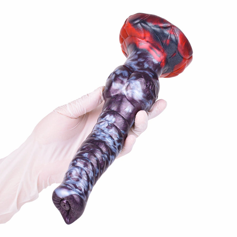 Spiral Dildo Torvex Violet Grey Full Helix Knot – rear view