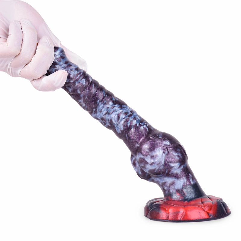 Spiral Dildo Torvex Violet Grey Full Helix Knot – surface texture detail