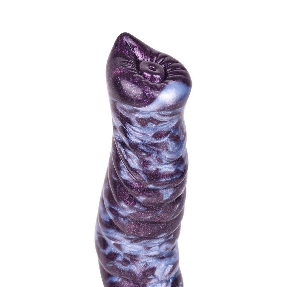 Spiral Dildo Torvex Violet Grey Full Helix Knot – size scale reference