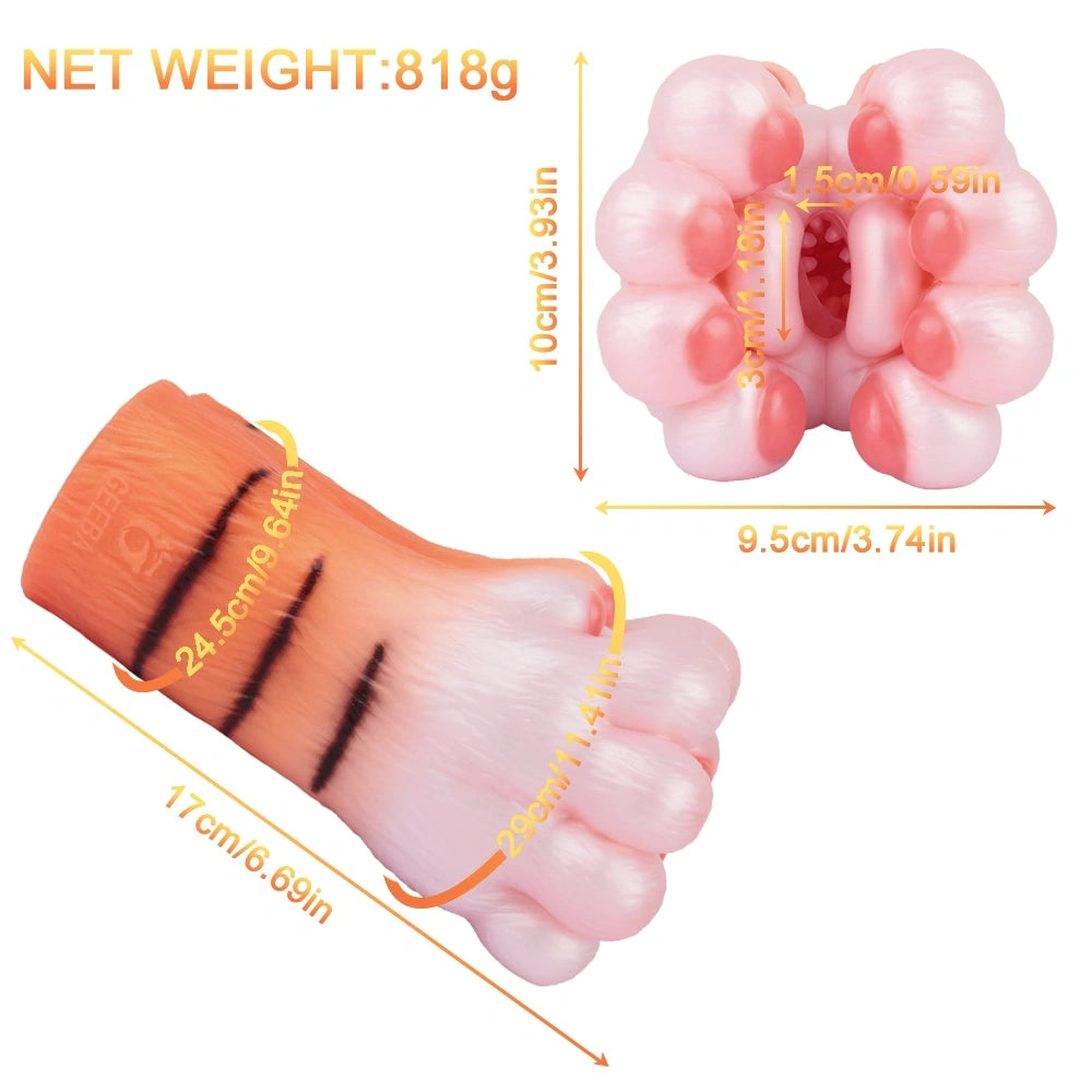 Tiger Paw Masturbator Tyrvax Amber Orange Stripe – front view