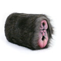Furry Masturbator Ursplux Plush Fur Dark Brown Dual Pink Entry Hybrid Silicone