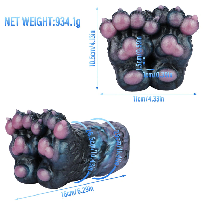 Canine Paw Masturbator Veldrak Double Midnight – front view